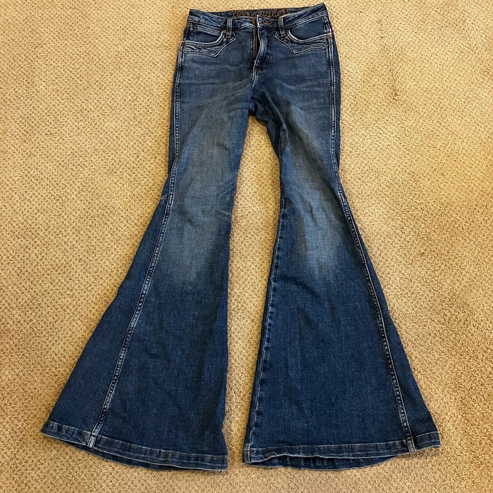 Beautiful bareback Wrangler flare jeans!